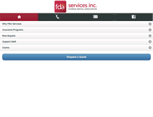 Tablet Screenshot of fdaservices.com